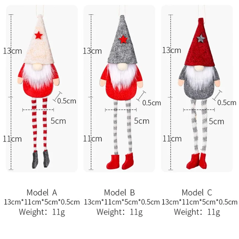 New 3pcs Santa Claus Novelty Creative Hanging Decoration Creative Faceless Doll Pendant Dwarf Doll Christmas Christmas Forest