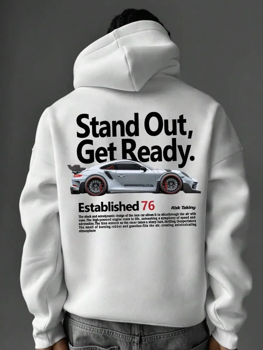 

Fashionable Pure Cotton Hoodie Featuring Racing - Themed Sports Car Design Perfect for Those Who Love Racing Aesthetics