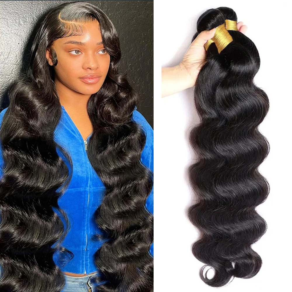 Brazilian Body Wave Human Hair Bundles Hair Weave 1/3 Bundles Deals 16-32Inch 100% Human Hair Wigs Remy Hair Extensions Tissage