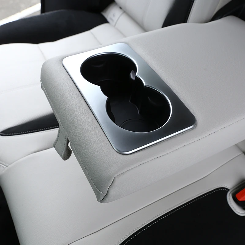 For Landrover Range Rover VELAR 2017-2022 Rear Seat Water Cup Holder Frame Covers Trim Decorative Sticker Interior Accessories - view 4