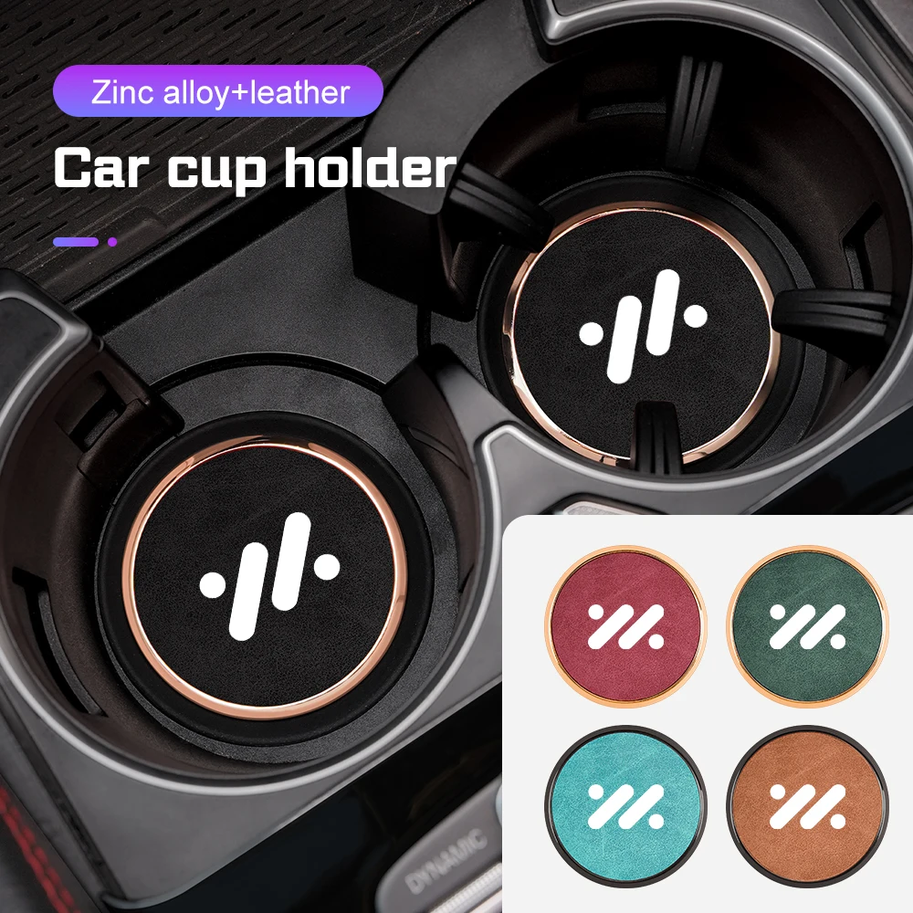 For IM Motors MG IM6 IM5 LS7 L7 LS6 L6 Car Leather Water Cup Pads alloy side Auto Coaster Anti Slip Mat car interior accessories