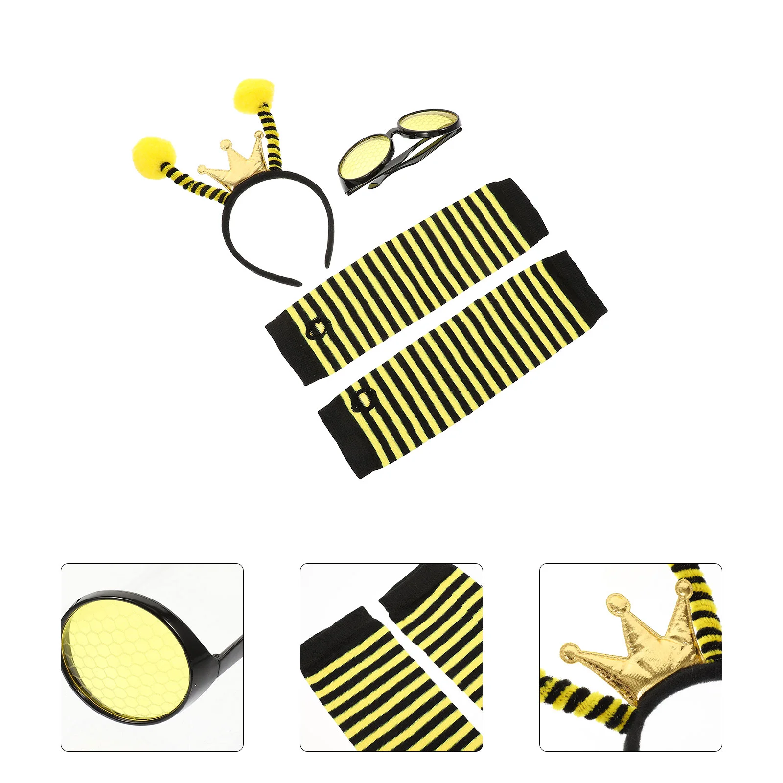 Bee Headband แว่นตาเครื่องแต่งกายอุปกรณ์เสริมตกแต่ง Headdress Bees เทศกาล Prop ฮาโลวีน