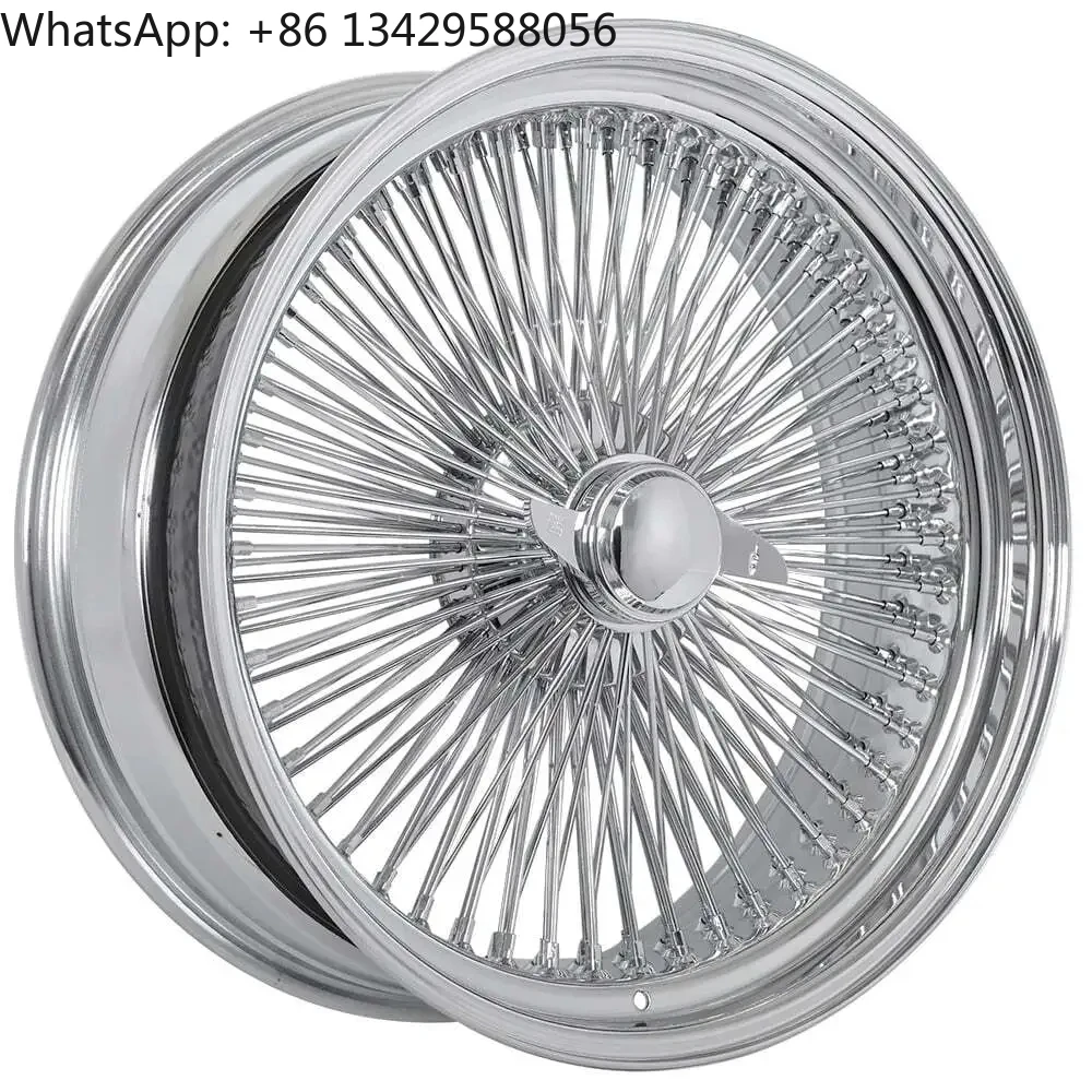 

Jiangzao 20x8" LA Wire Wheels Reverse 150 Spoke Straight Lace Chrome Rims