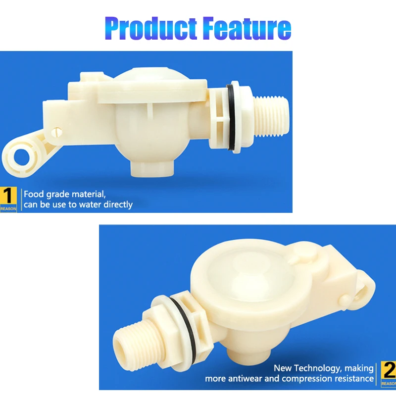 簡単設置自動制御弁卸売価格1/2 3/4 1インチプラスチック調整ロッドアングルフロートバルブ