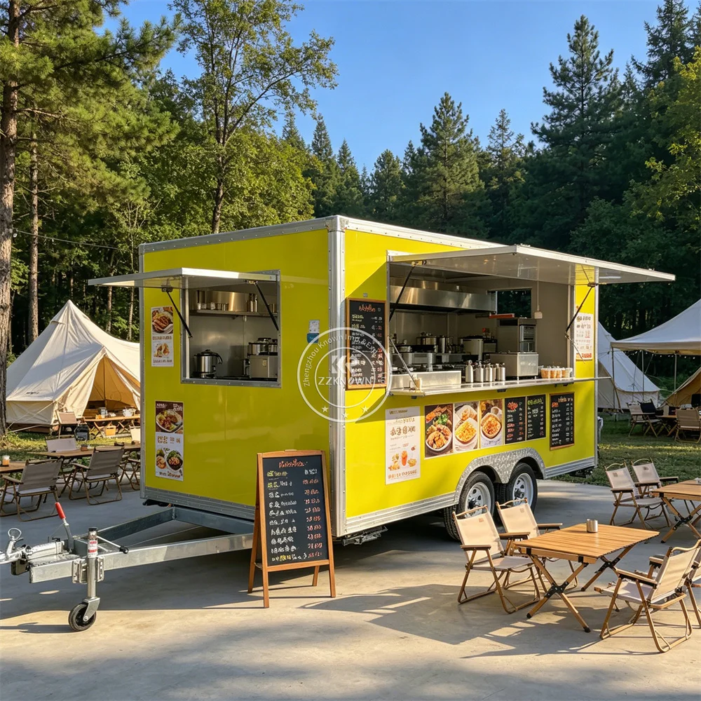 

Mobile BBQ Food Truck Coffee Juice Ice Cream Pizza Trailer High Quality Food Trailer With Fully Equipped Kitchen