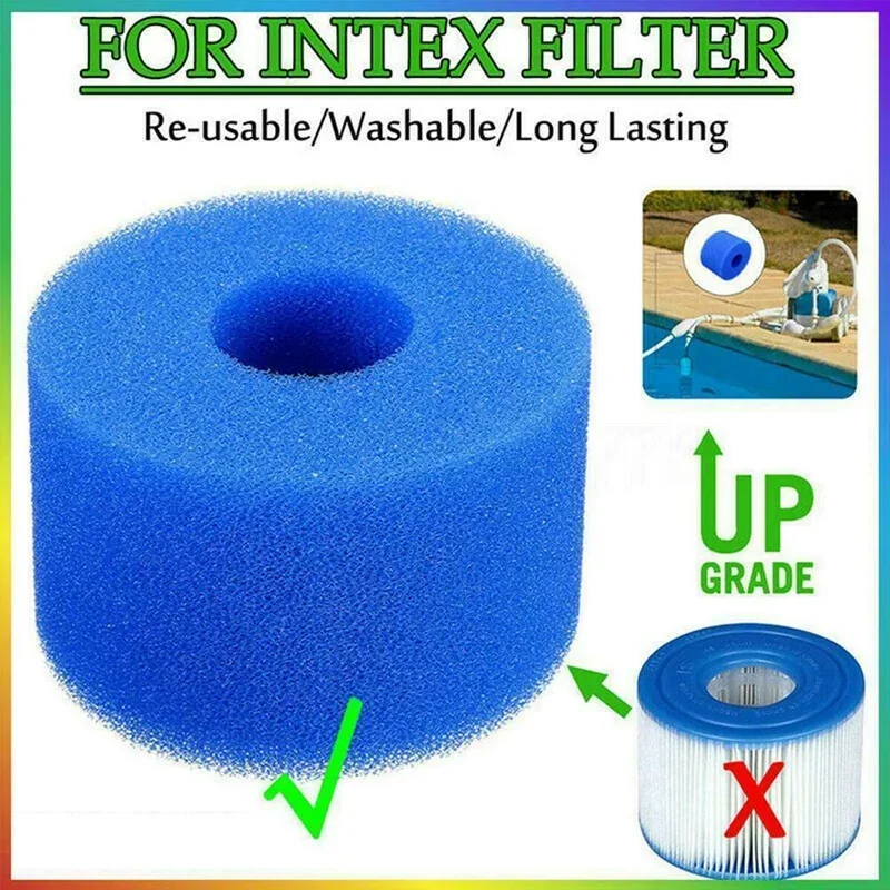 Hot Sale 6 Pcs for Intex Pure Spa Reusable Washable Foam Hot Tub Filter Cartridge Type Promotion 100% brand new and high quality