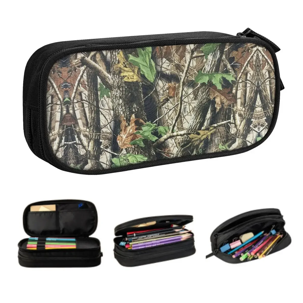 Custom Real Tree Camouflage Camo Pattern Cute Pencil Cases Boy Girl Large Capacity Pencil Bag Students Stationery