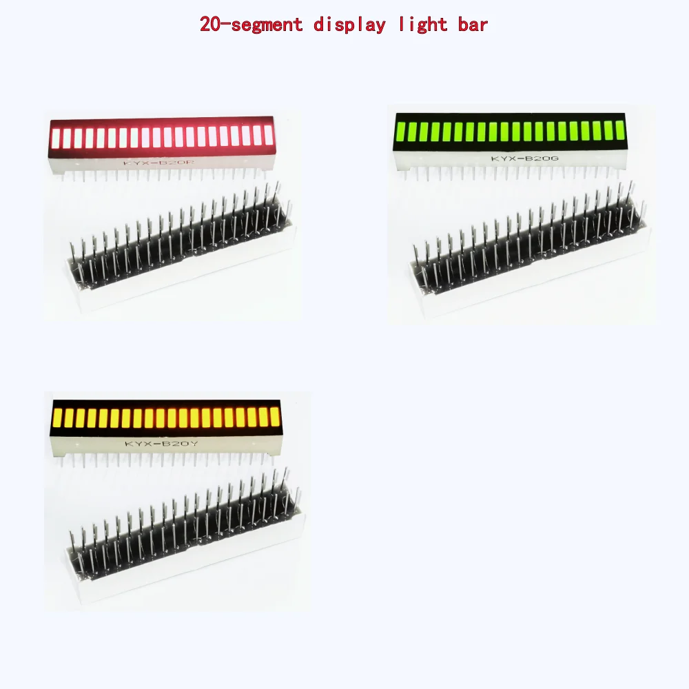 10PCS 50.5*10*8mm Ultra Bright LED Display Green/Red/Yellow 20 Segment Bar Graph Chart for Mobile Charging Bar-Graph Module DIY