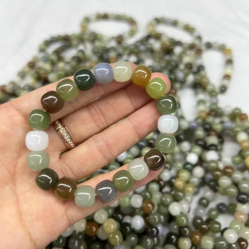 Pulseira de jade Qinghai natural para mulheres, Duobao Material, todo o jogo, Hetian, atacado