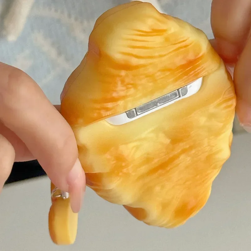 3D Croissant Bread Suitable For Airpods Protective Cover Airpods Pro Headphone Cover Airpods 4 2 Wireless Bluetooth Airpods3 Pro