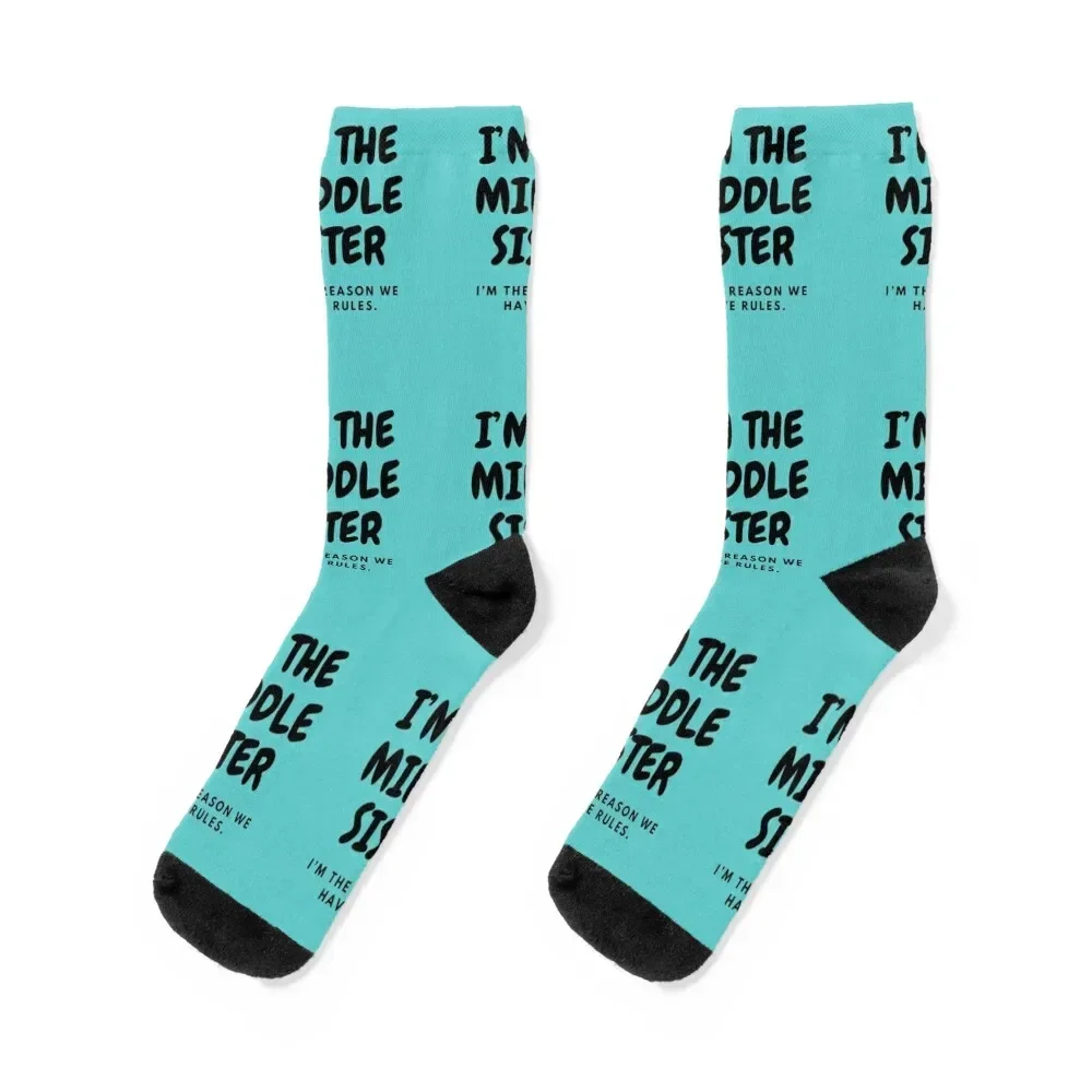 

I’M THE MIDDLE SISTER I’M THE REASON WE HAVE RULES Socks kids sports and leisure cartoon cute Men's Socks Women's