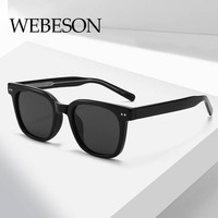 WEBESON Black Square Retro Polarized Sunglasses Fashion Women Vintage Brand Design Men Trendy Tortoiseshell Glasses Shades UV400