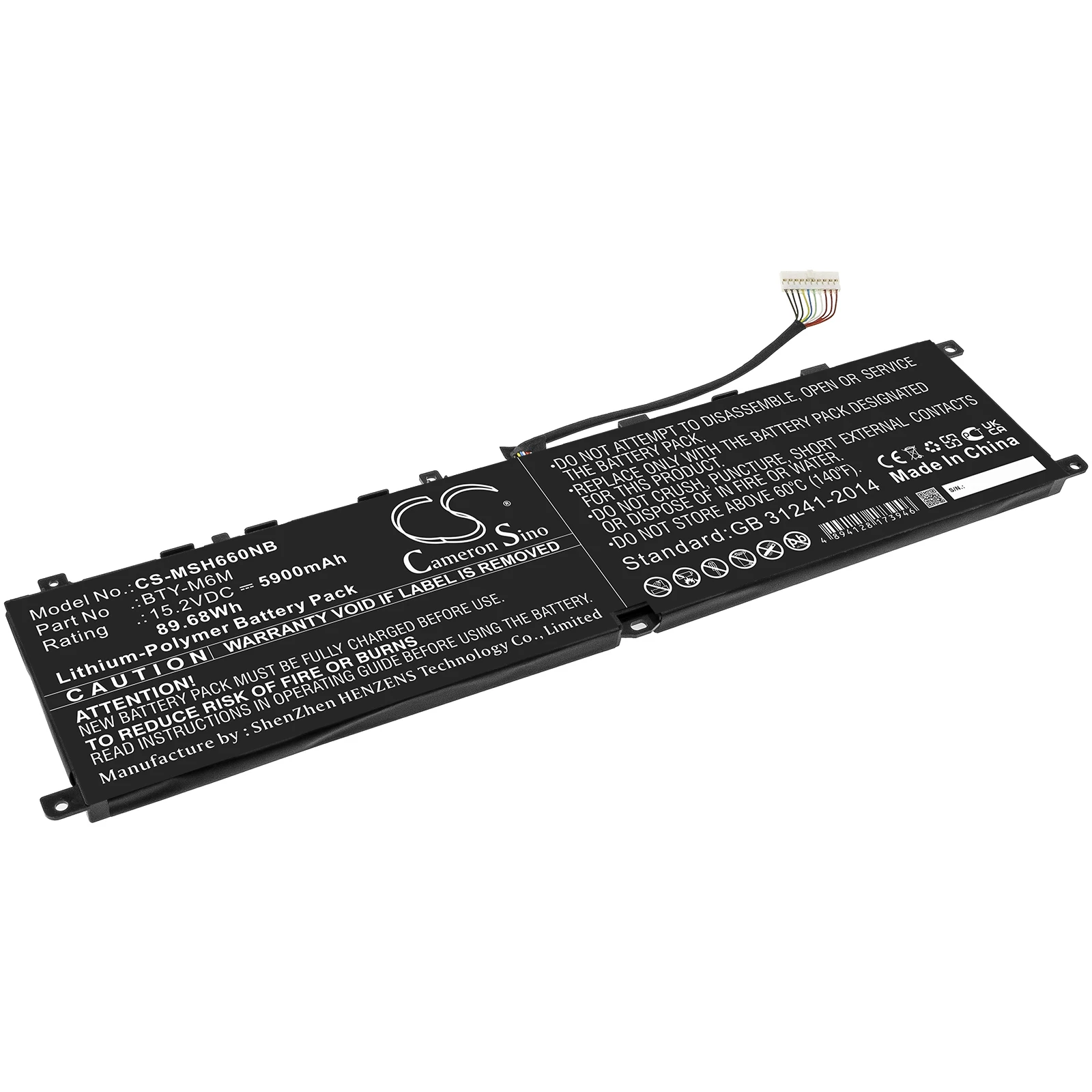 

CS Notebook Laptop Battery for MSI Gs66 Stealth Ge66 Raider Dragonshield 10sgs ms-1541 ms-16v1 Gs66 10sgs ms-16v2 Fits BTY-M6M