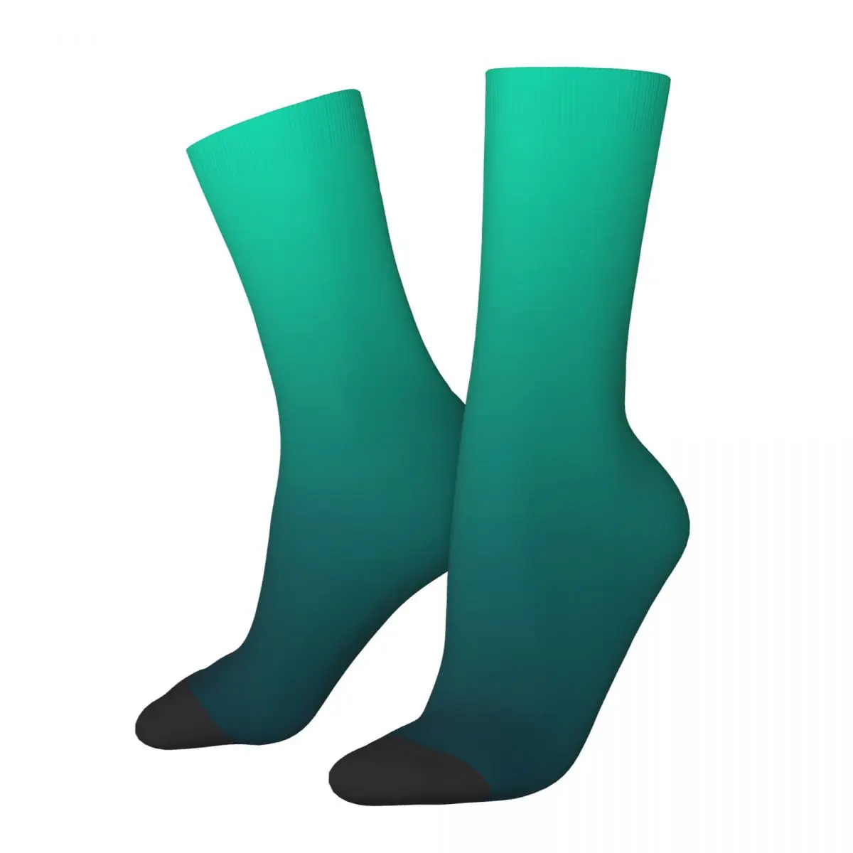 Turquoise Ombre Solid Colour Art Socks Male Mens Women Spring Stockings Polyester