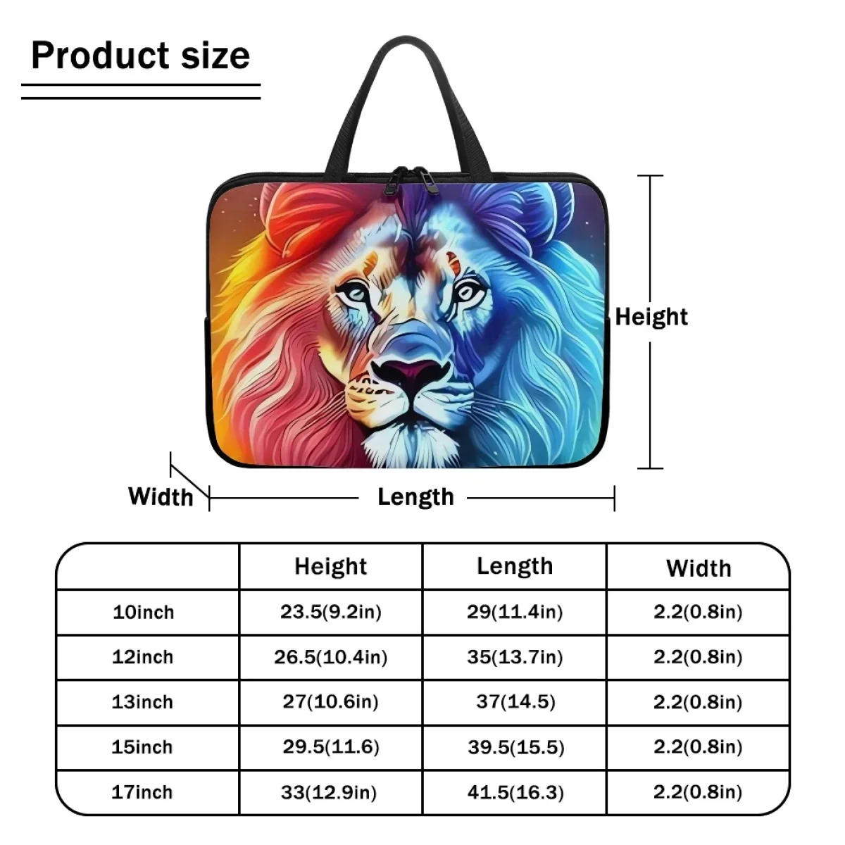 Gradient Lion Tablet Computer Bags Women Fashion Style Portable Case Cover Laptop Handbags Quality Travel Storage Сумка женская