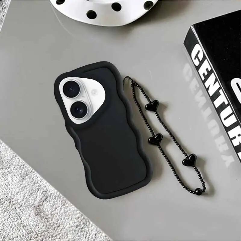 17 ウェーブ型シリコン製スマホケース iPhone 16 16E 15 11 8 7Plus 8Plus 17Promax 17Pro XSMax X XS XR カバー