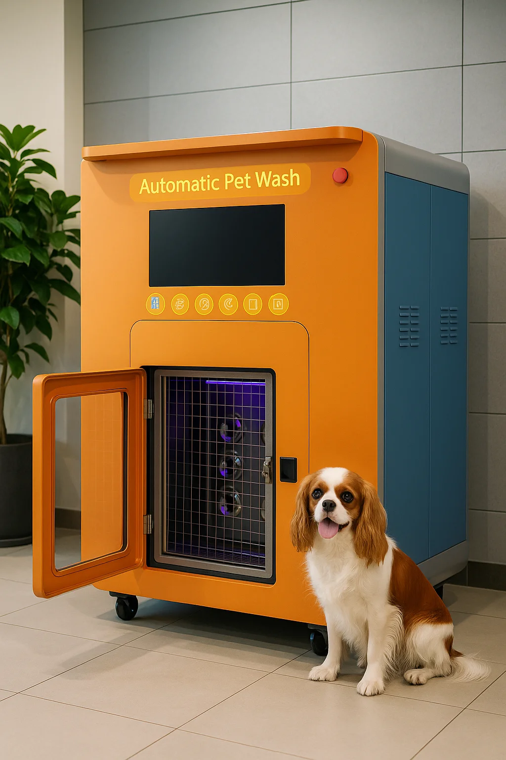 Automatic Pet Washing and Drying Machine with Stainless Steel Dual Heating Disinfecting & Fragrance Functions