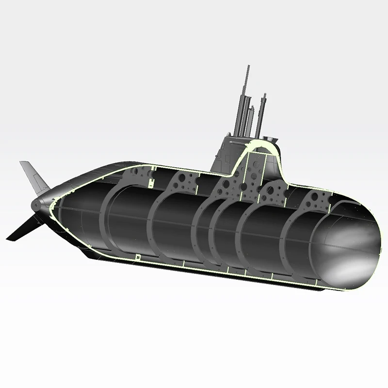 W magazynie okręt podwodny 1/72 75cm RC podwodny SLA żywiczny zestaw montażowy typ niemiecki 212 Model łodzi podwodnej