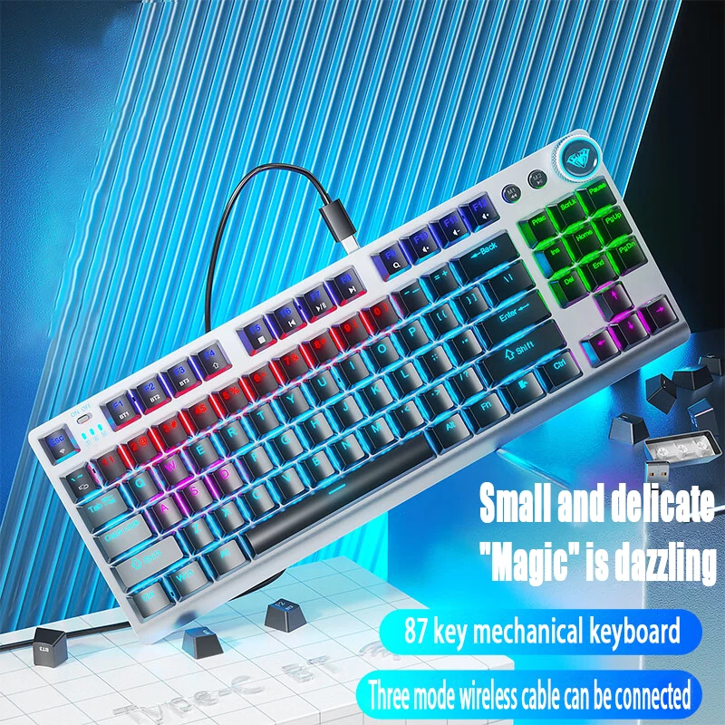 

F3001 Wired Wireless 2.4G Bluetooth Keyboard Three Mode Mechanical Game Office Wireless Backlight