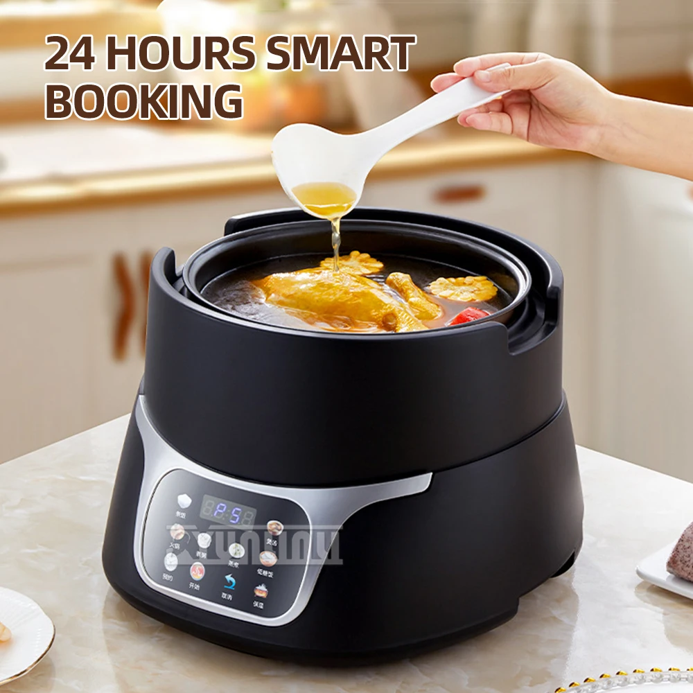 Fogão De Arroz Elétrico Portátil, Panela De Sopa, Multicooker, Máquina De Cozinhar Mingau, Smart Household, 5L