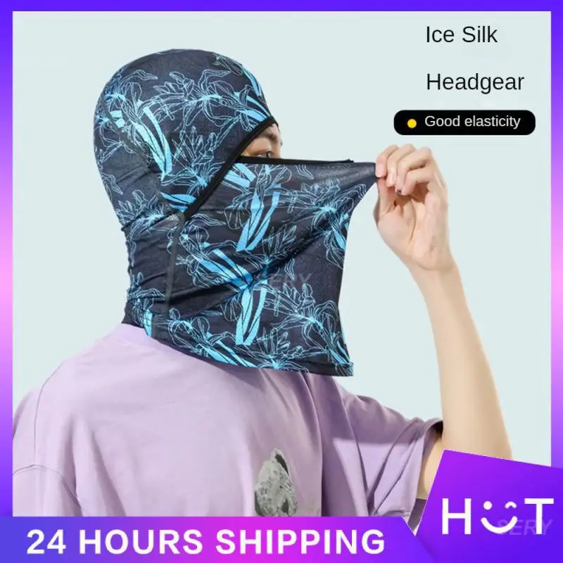 Ice Silk Headwear High Elasticity And Breathability Breathable Full Face Mask Cycling Equipment Mask Ice Silk Walking Scarf