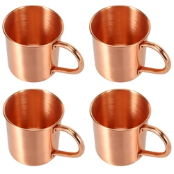 LUDA 4X Pure Copper Moscow Mule Mug Solid Smooth Without Inside Liner For Cocktail Coffee Beer Milk Water Cup Home Drinkware