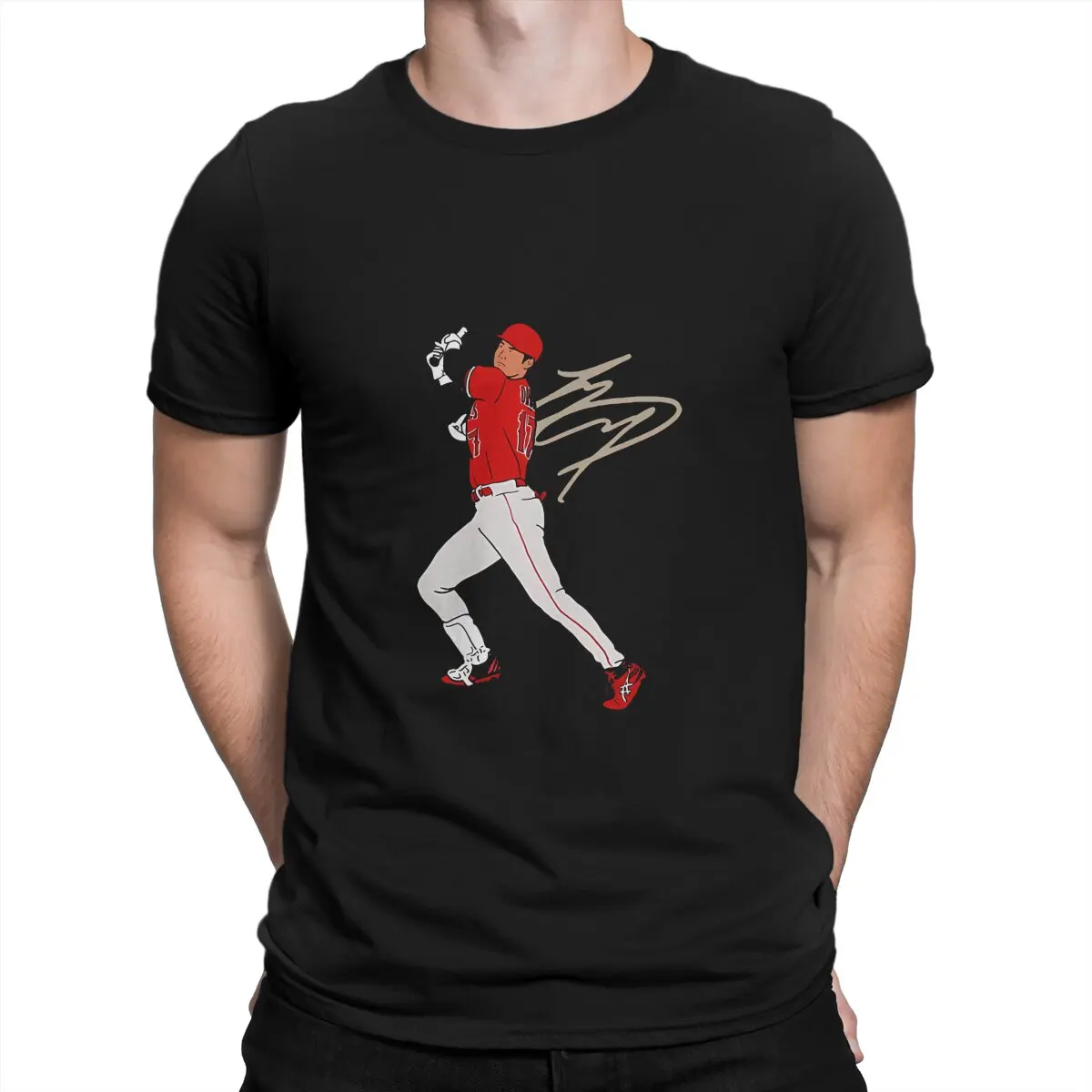 Play Men's T Shirts S-Shohei Ohtani Novelty Tees Short Sleeve Round Collar T-Shirt 100% Cotton Original Tops