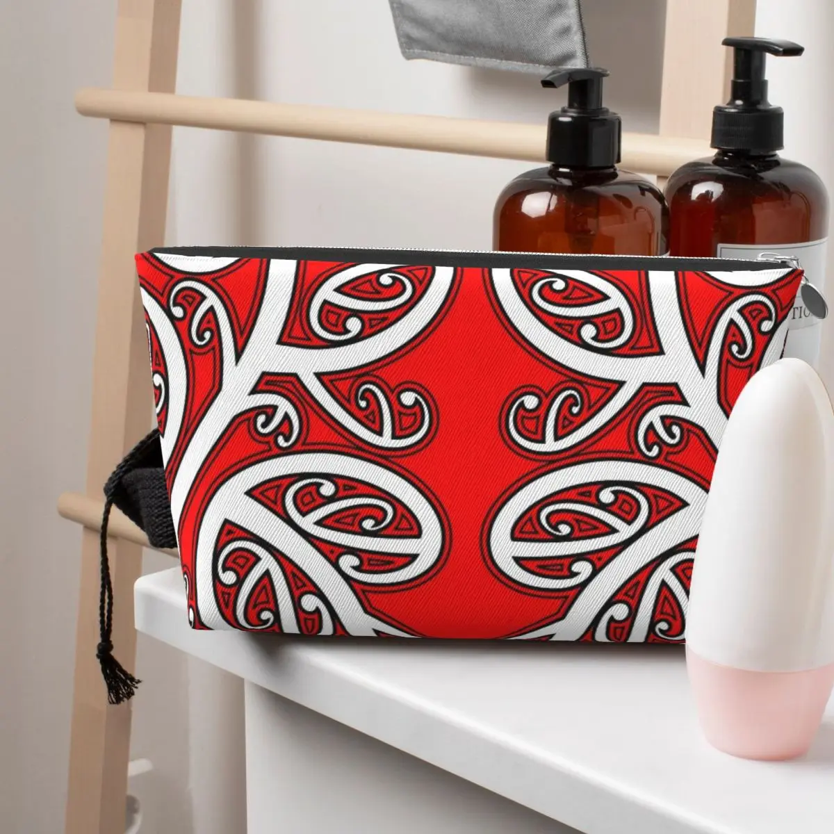 

Maori Pattern All Blacks New Zealand Rugby Women Cosmetic Bag Travel Makeup Organizer Pouch Toiletry Storage Dopp Kit Case