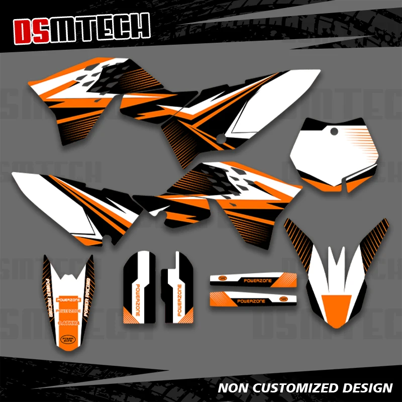 

DSMTECH Full Graphics Decals Stickers Motorcycle Background Custom Number Name For KTM SX65 SX 65 2009 2010 2011 2012-2015 004