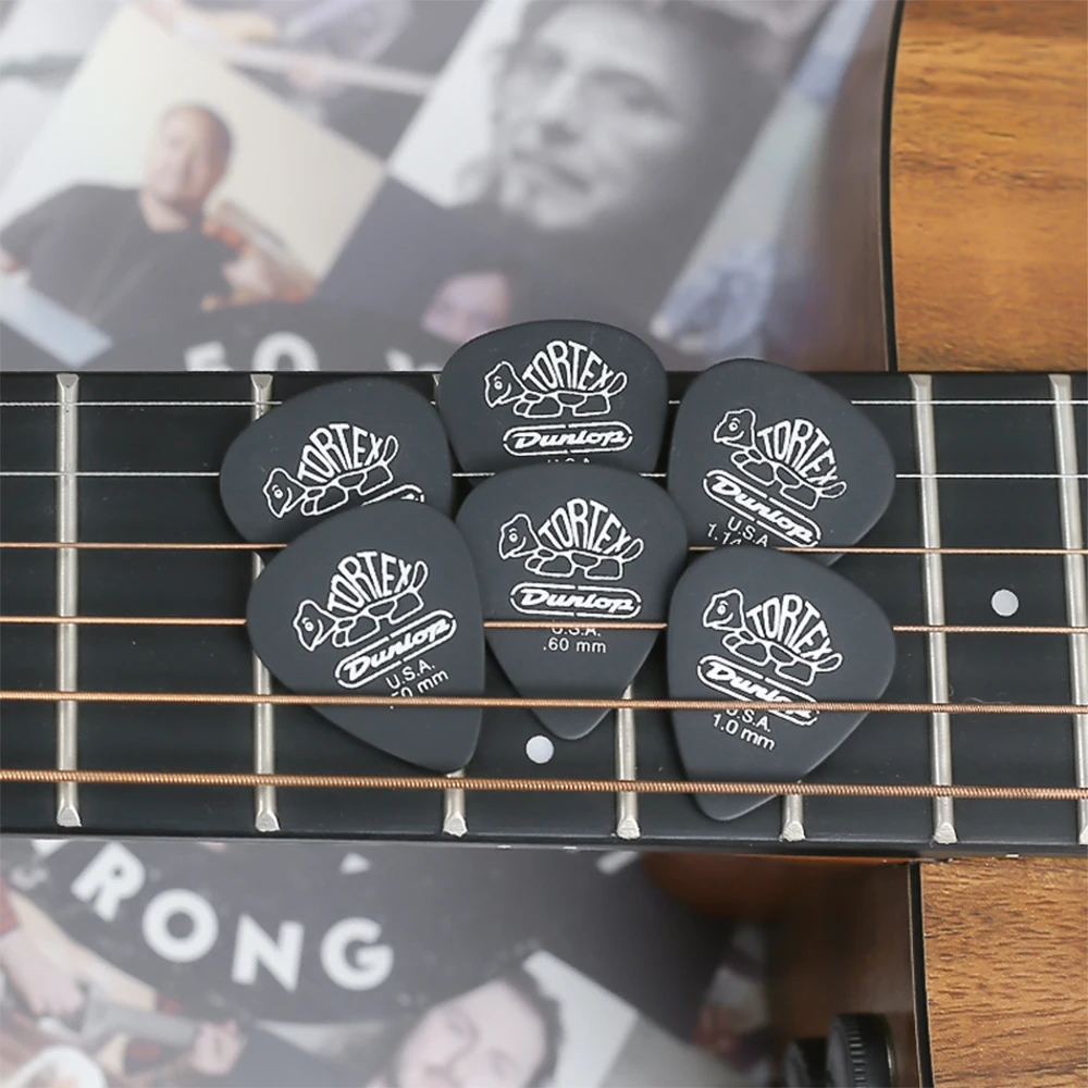 Dunlop Kostki do gitary 488R Tortex Pitch Black Standard Pick 0,50/0,60/0,73/0,88/1,0/1,14 mm, oryginalne akcesoria gitarowe USA