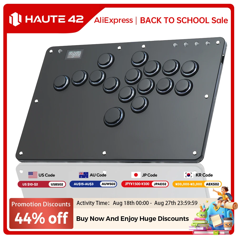 Haute42 Controle Arcade Joystick Hitbox Controller Button Rim Hitbox Leverless Arcade Controller For PC/ PS5/PS4 Fighting Stick