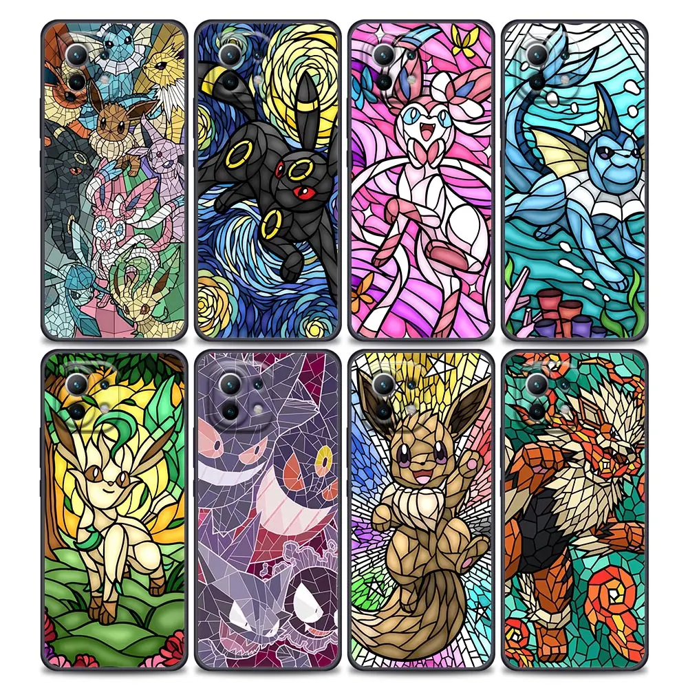 

Pokemons Eevee Umbreon Sylveon For Xiaomi 15 Ultra 11T 12T 13T 14T Pro Phone Case Mi POCO X7 M7 F7 Pro F5 F6 M6 X3 X5 X6 Cover