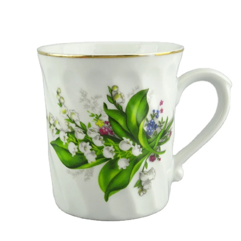 Chinese Vintage Season Flower Coffee Cup Creative European Phnom Penh Ceramic Printed Cup Drink Gift