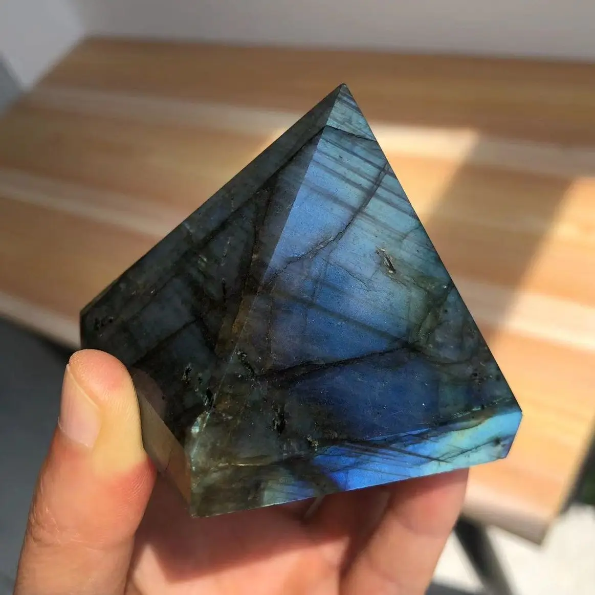 Natural Crystal Labradorite Pyramid Quartz Healing Stone Chakra Reiki Crystal Point Tower Home Decor Meditation Ore Mineral