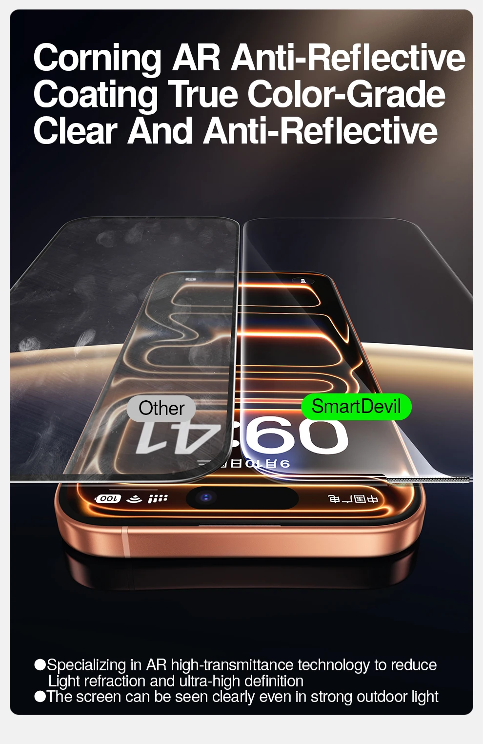 SmartDevil Staubfreier Displayschutz aus Kabinenkern für iPhone 17 Pro Max, staubdichte gehärtete Glasfolie für iPhone Air 17 16 Pro – Detail 10