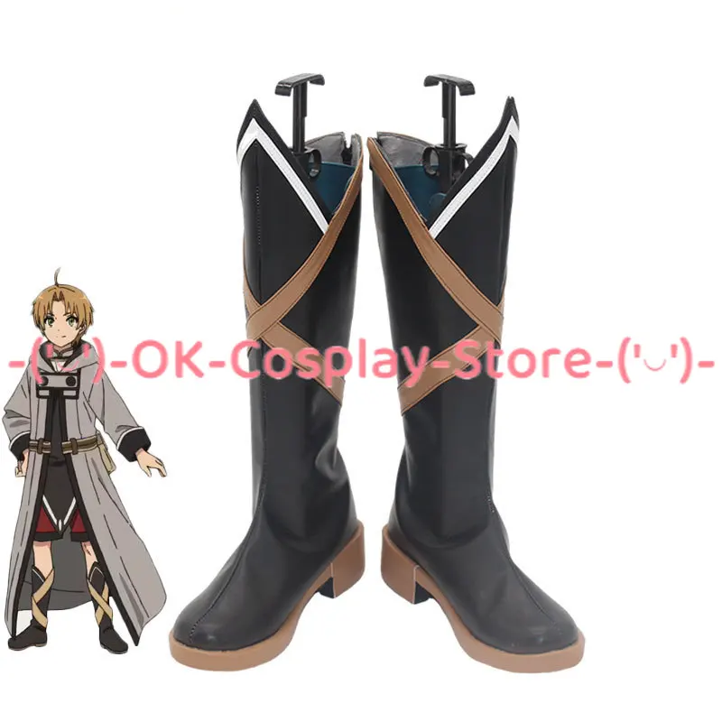 Rudeus Greyrat Cosplay Shoes Halloween Carnival Boots Cosplay Prop Anime PU Leather Shoes Custom Made