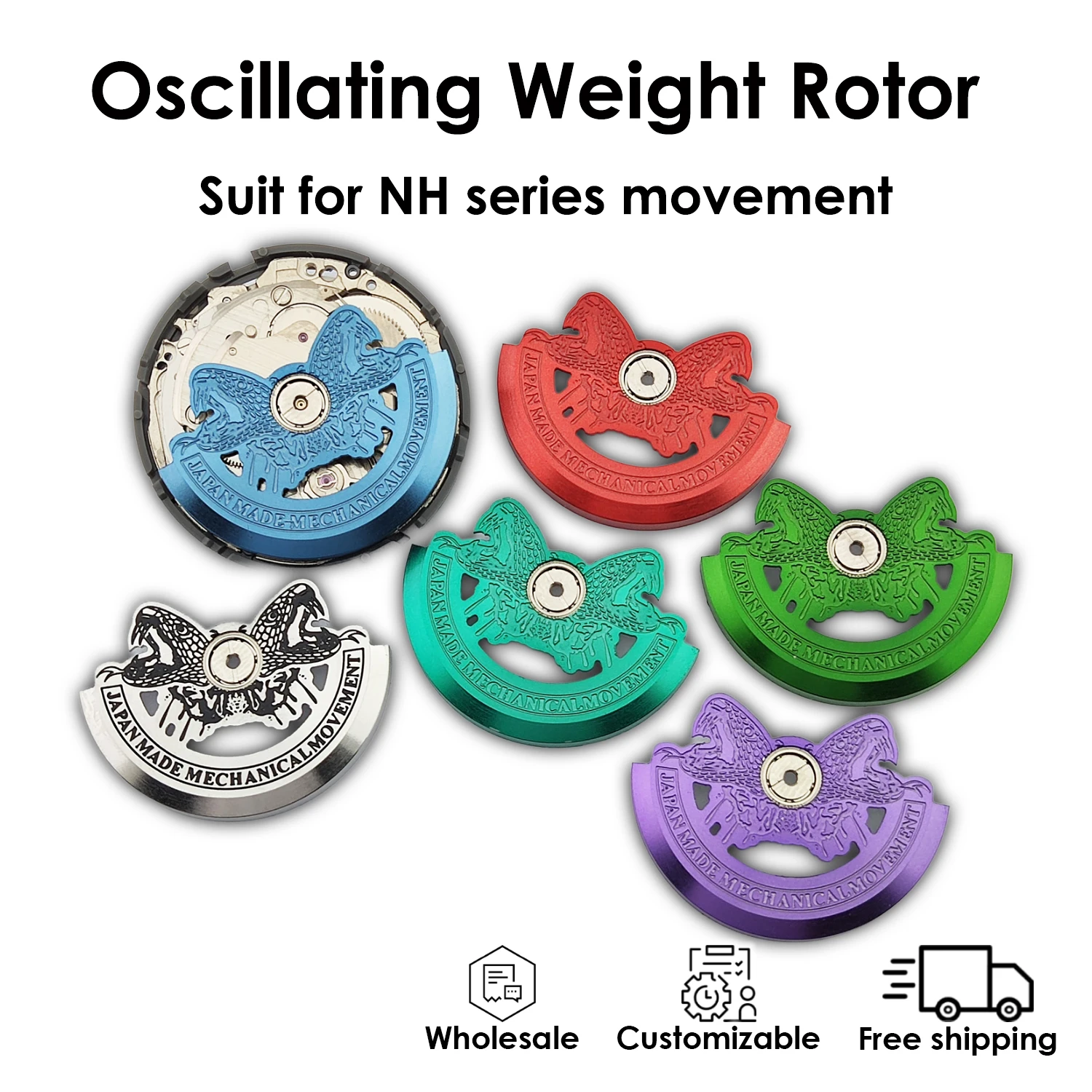 

Oscillating Weight Rotor Amphisbaena suit for NH series 4R35B 4R36A Automatic movement Refit Accessory Free assemble wholesale