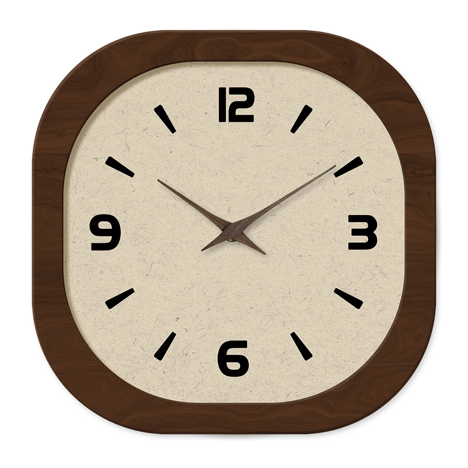 Reloj de pared de madera con patrón minimalista cuadrado de porcelana de cristal crema Vintage francés, sala de estar, dormitorio, cocina, decoración del hogar, reloj de pared de cuarzo silencioso, regalo de vacaciones, 13,4 pulgadas, 16 pulgadas (sin batería)