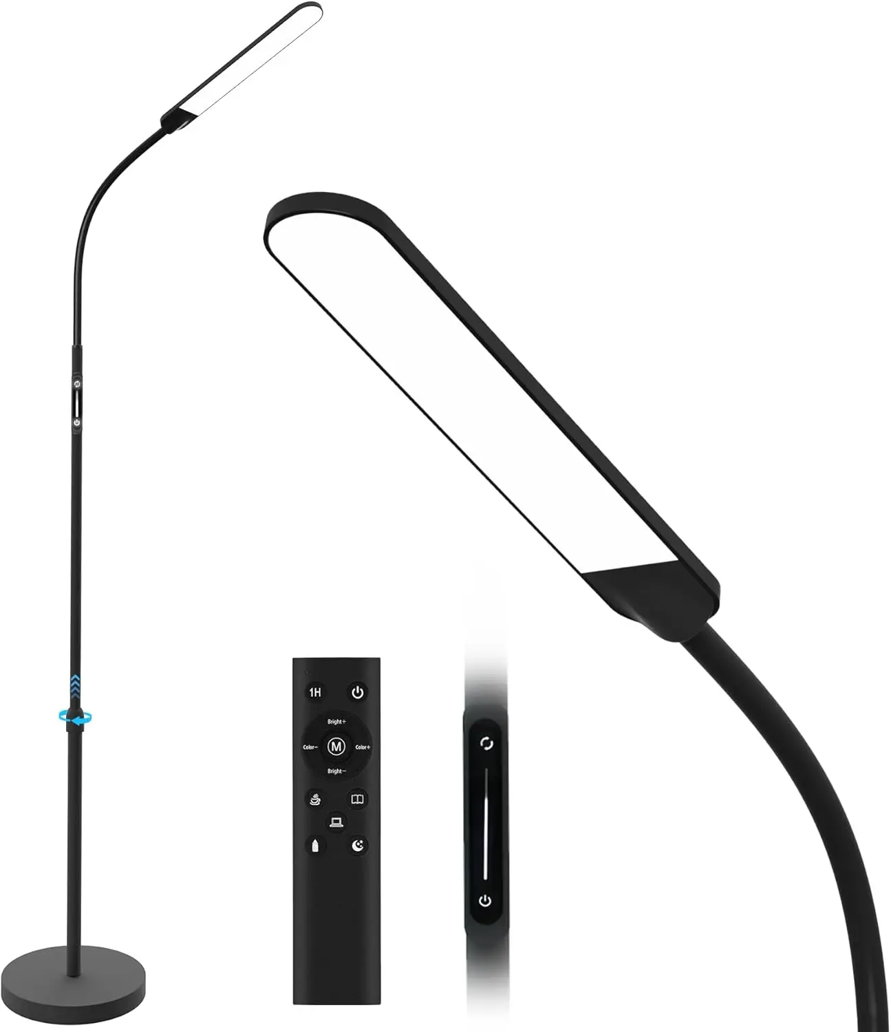 

Adjustable LED Floor Lamp with Remote, 4 Colors & Stepless Brightness for Living Room Bedroom
