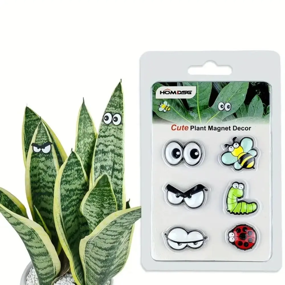 6pcs Plant Decor for Potted Plants Cute Indoor Outdoor Plants Accessories for Plant Magnets Eyes for Plants Magnets for Fridge