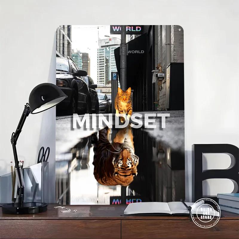 Mindset Metal Poster Custom Wall Art Retro Vintage Tinplate Signs for Man Cave Bedroom Decoration Gaming Room Accessories House