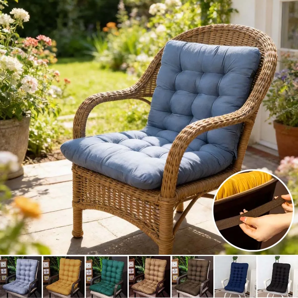 

Thickened Rocking Chair Cushion Solid Core Recliner Seat Pad Backrest Lumbar Support Pillow Soft Mat for Home Office Bay Window