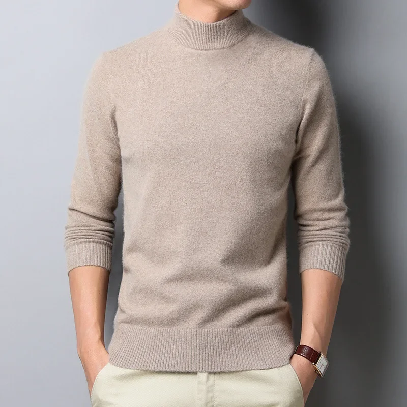 MRMT2024 Brand New Semi-turtleneck Men's Wool Sweater Men's Pure Color Cashmere-like Men's Knitwear Men's  Sweater Tops For Male