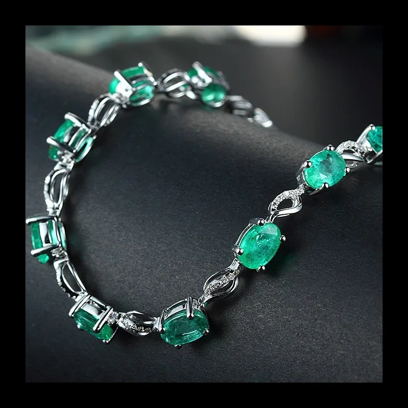 سلسلة كنز الألوان من Zhenrong، سوار الزمرد الإبداعي، فضي الزمرد، قطعة واحدة #2