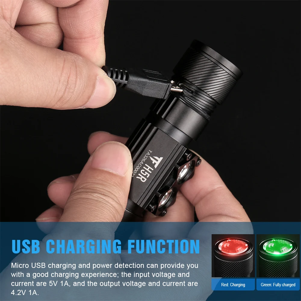 TrustFire H5R Faro LED recargable doble haz para caza pesca campamento - imagen 4