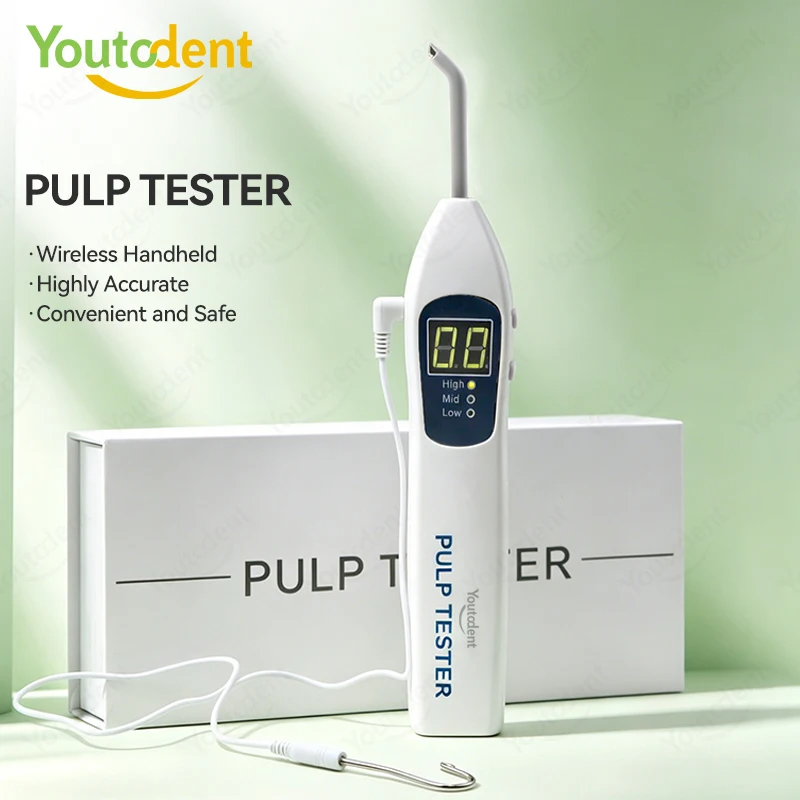 

Dental Electric Pulp Tester Teeth Nerve Vitality Detector with High/Mid/Low 3 Speed Mode Endodontic Root Canal Testing Instrumen