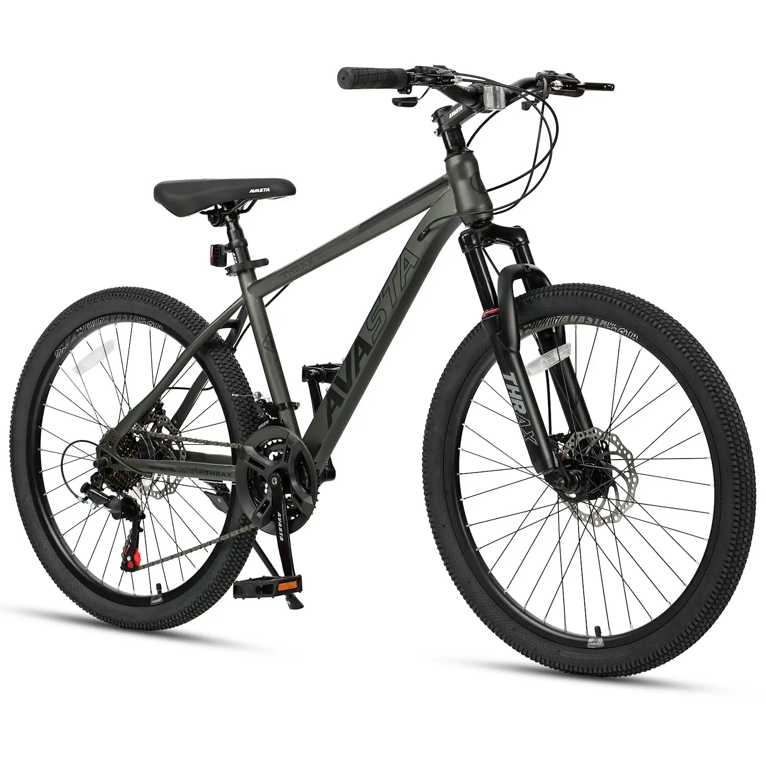 High Tensile Steel Frame, Dual Disc Brakes, Front Suspension, Smooth 21-Speed Gear Shifters, Half Hidden Brake Cables