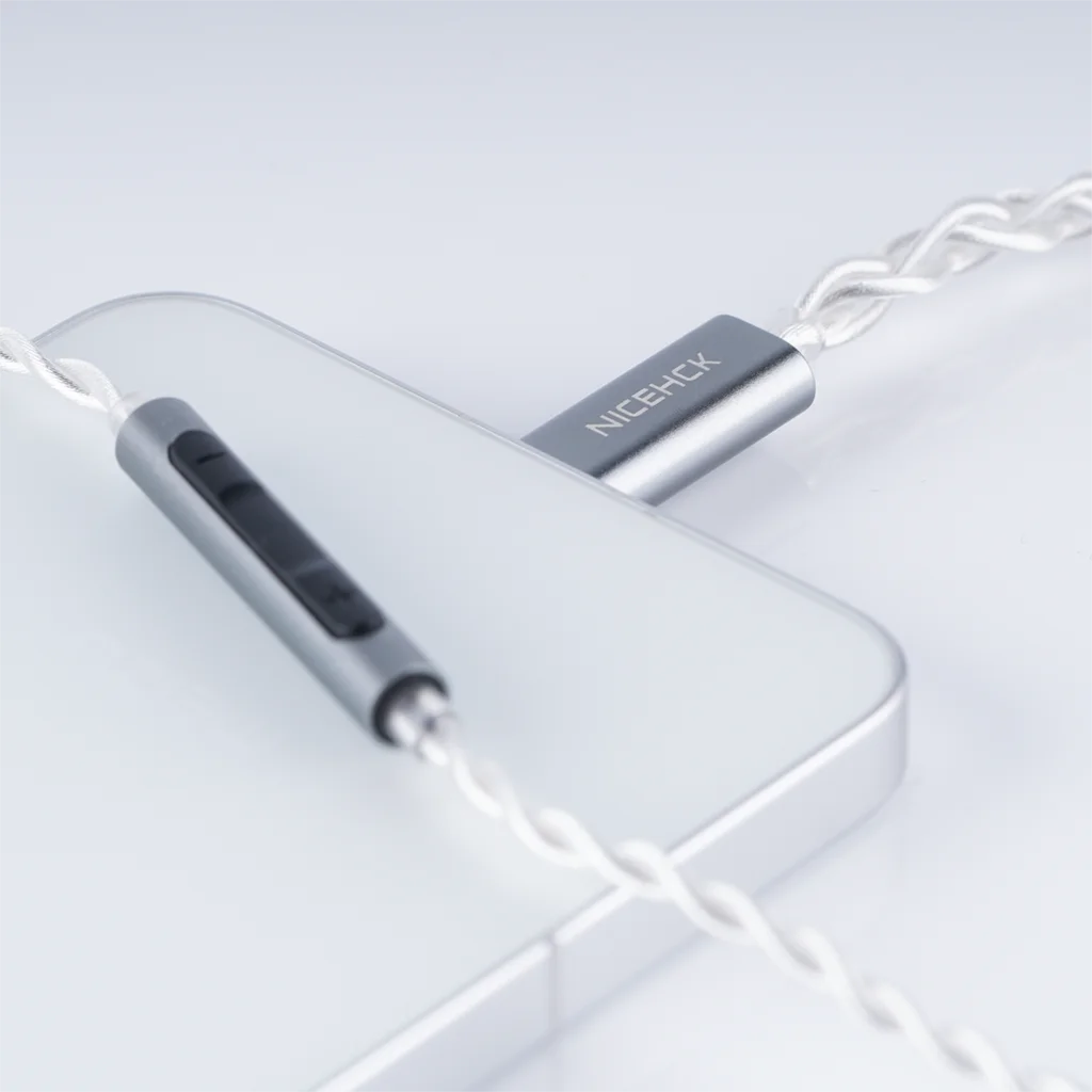 NICEHCK SP4 Type-C ถอดรหัสอัพเกรดสายไมโครโฟน CX31993 ชิป 4 Strands OFC + Silver Plated OFC ผสมหูฟัง 2Pin ลวด