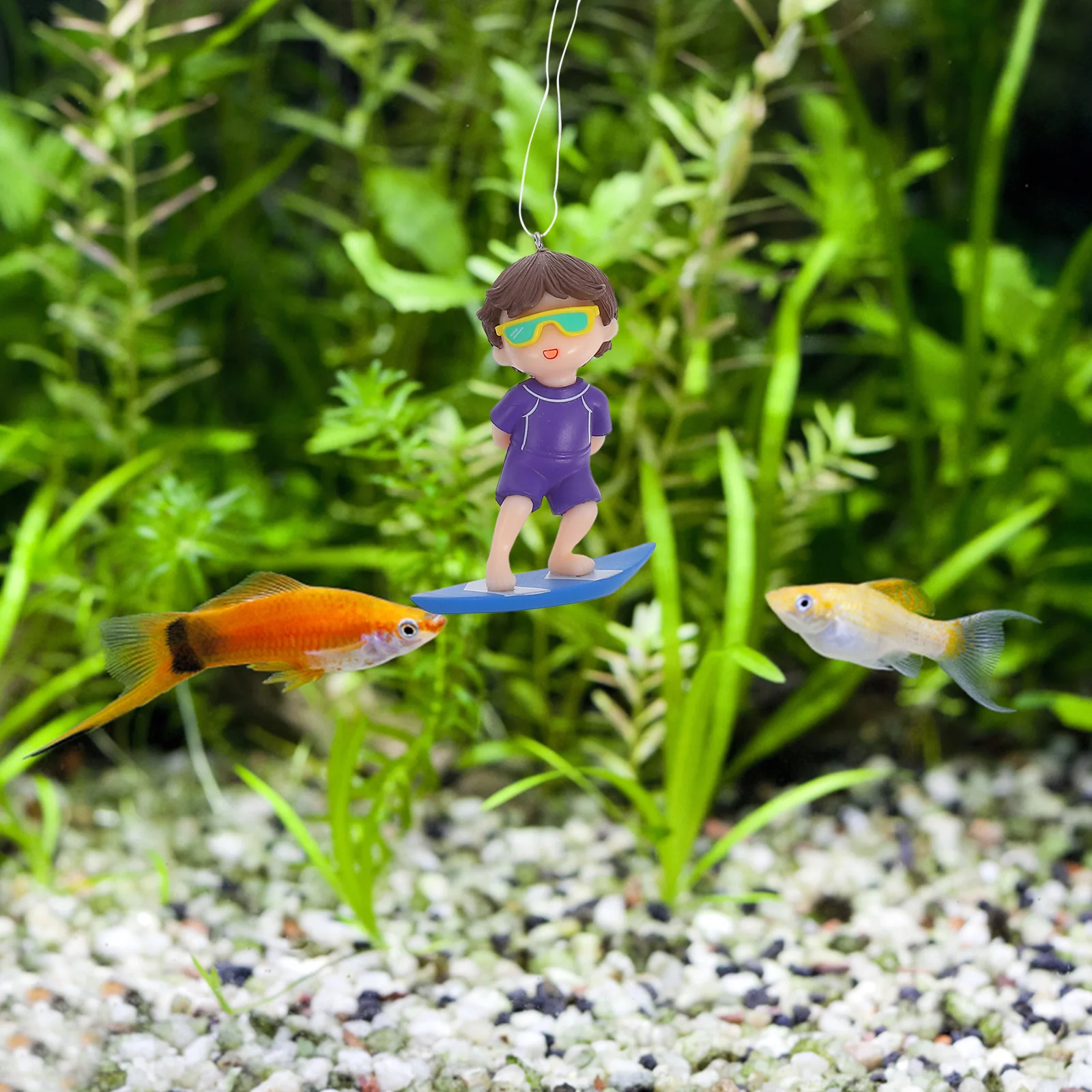 

Hungry Whale Girl Fish Tank Decorations Aquarium Ornaments Decorate Floating Resin Decorative Statues Beach Themed Party