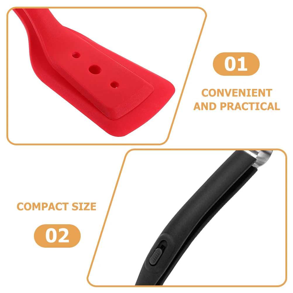 

2 Pcs Silicone Kitchen Clamp Tong Spatula Clip Stainless Steel Food Flipping Tongs Home Cooking Restaurant Use Heat Insulating
